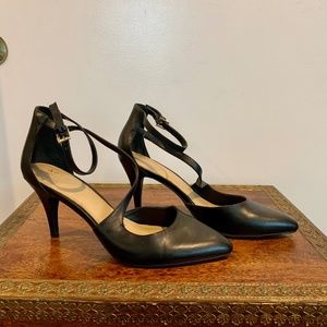 Apt. 9 Black Strappy Pointed Toe Pumps